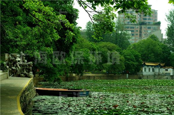 昆明翠湖公園，人工湖治理