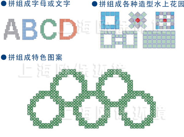 園藝型生態浮島各種拼圖方式