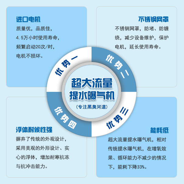 噴泉曝氣機采用進口電機