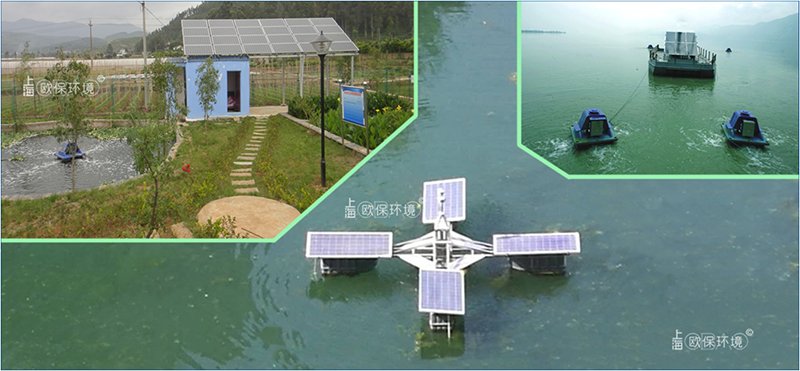 太陽能控藻機應用于水庫、湖泊、氧化塘等多種不同水域，均達到預期效果 針對不同使用工況，設計生產一體式、分體式、組合搭載等三種形式